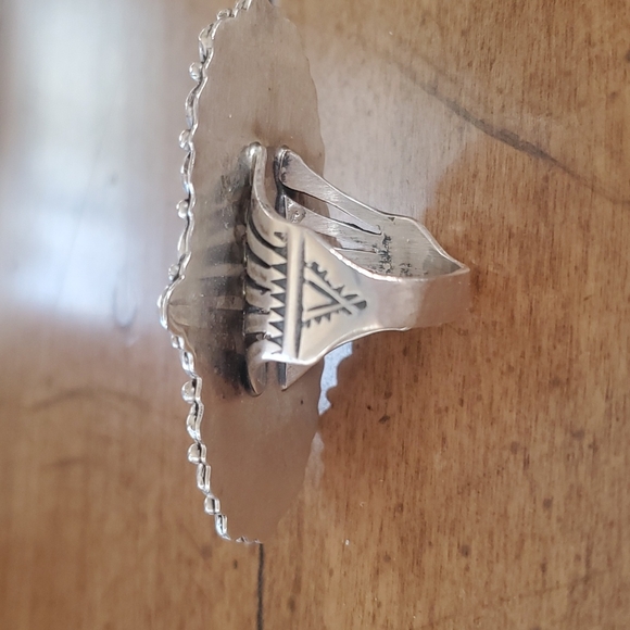 Navajo Sterling Silver Turquoise Concho Ring Size 8 - Picture 2 of 4